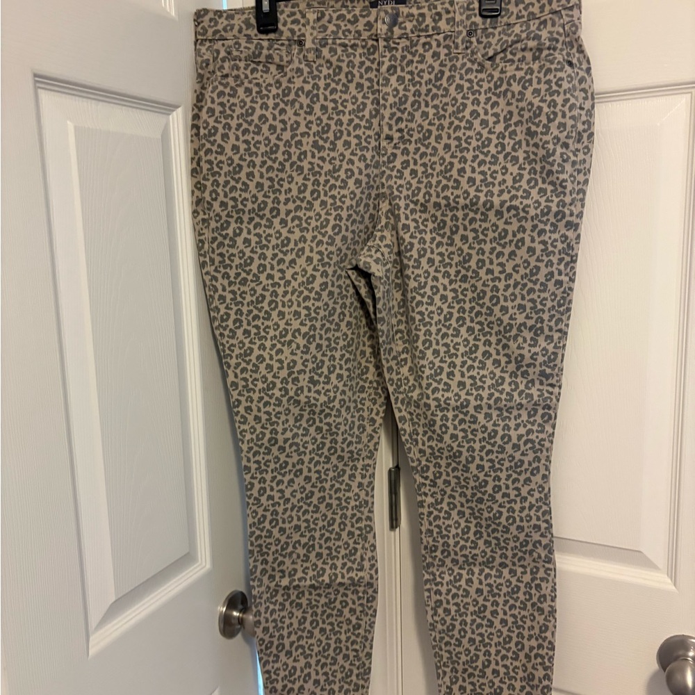 NYDJ Animal Print Jeans in Gray and Cream